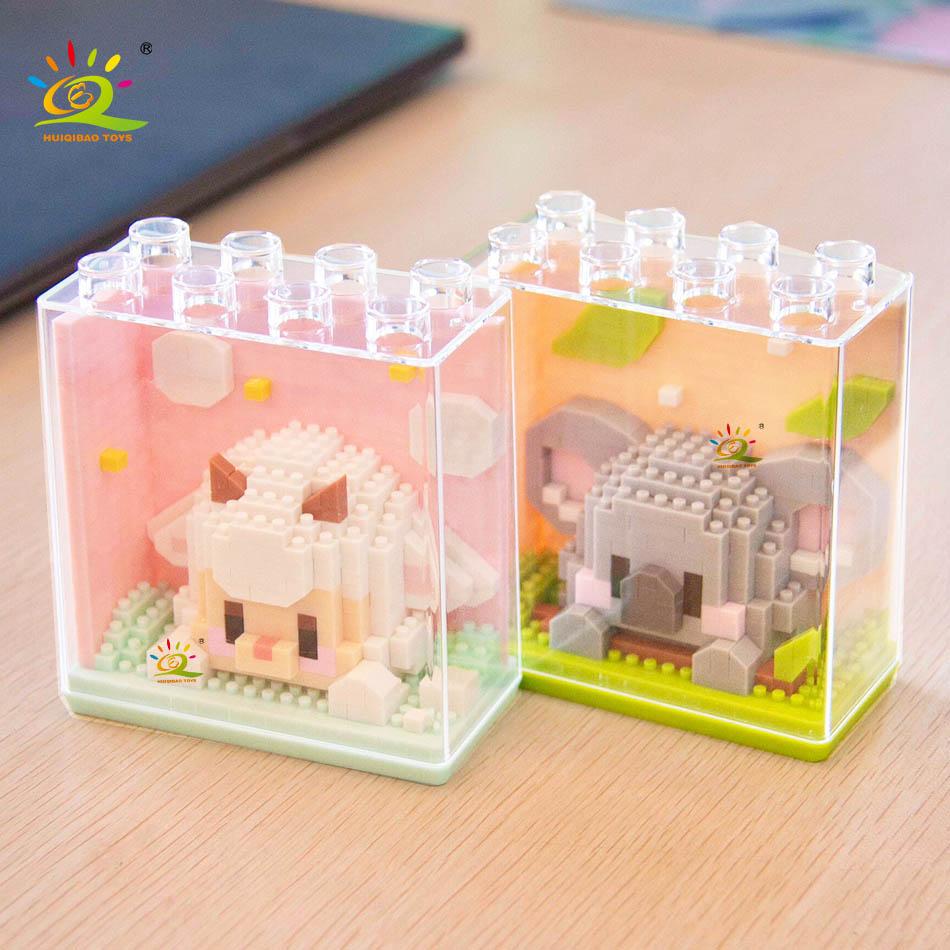 Non-Toxic Cute Animal Micro Panda Model Building Block Kids Mini Pets With Display Box City Cartoon Animal Diamond Bricks Toys