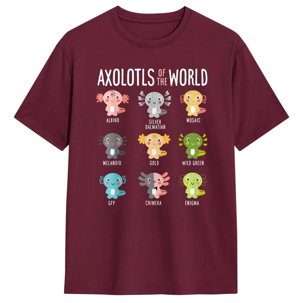 Axolotls Of The World Axolotl Amphibian Animal Lovers TShirt Summer Cotton TShirts For Male Short Sleeve Streetwear Top Tees