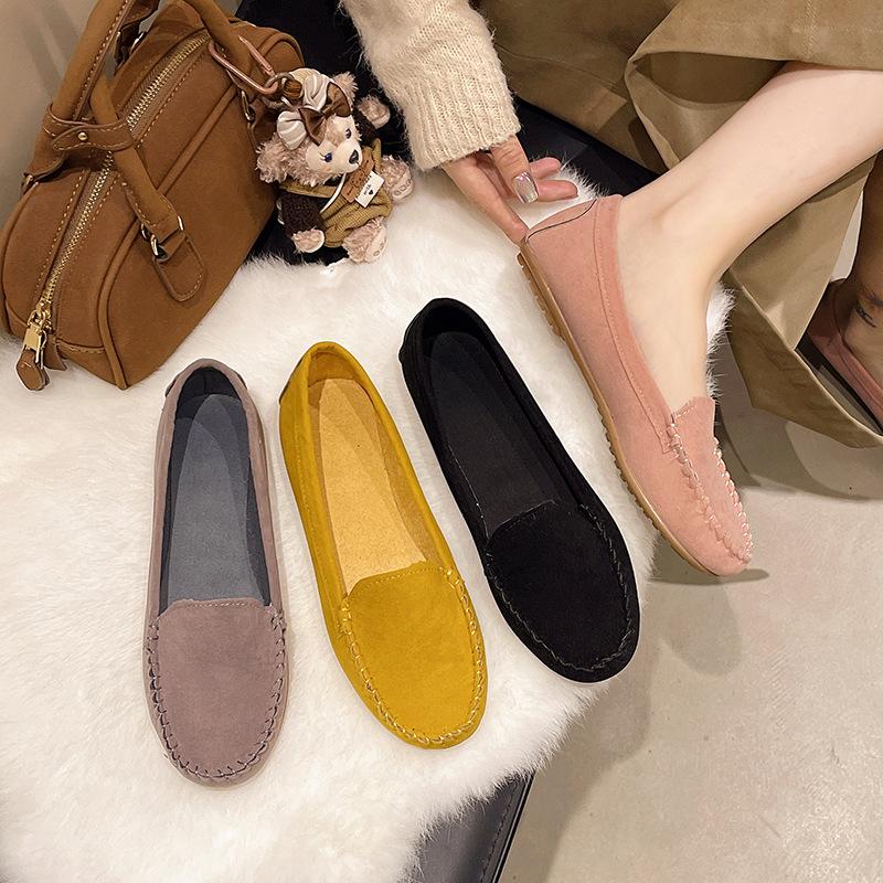 Women Shoes Spring Autumn Women Casual Flat Shoes Slips Suede Round Toe Denim Flat Loafers Plus Size Jeans Shoes