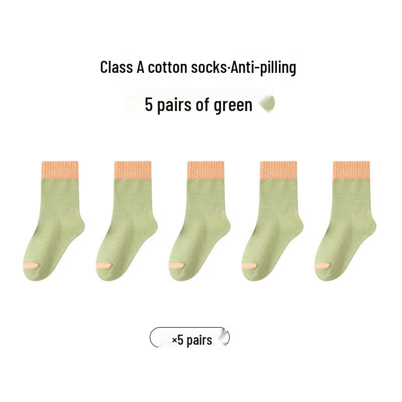 

Girls Mid-Calf Cotton Socks - Anti-Odor, Ideal for Spring, Autumn, and Winter Sports and School XXL, shoe size 38-41, teens/adults