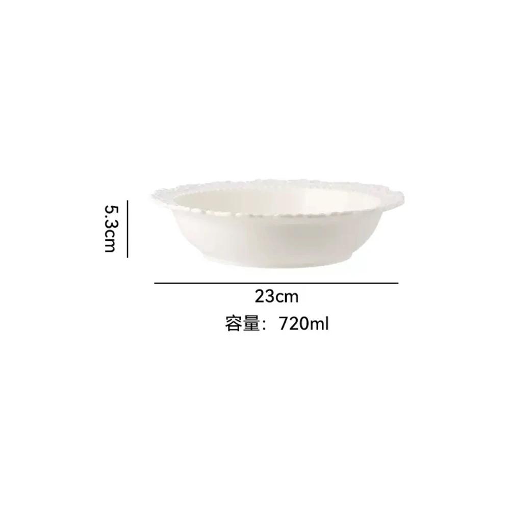 Relief-Keramikteller im französischen Stil, Luxus-Restaurant, Steak-Dessertteller, kreatives einfarbiges Geschirr, exquisite Reisschüssel für Zuhause