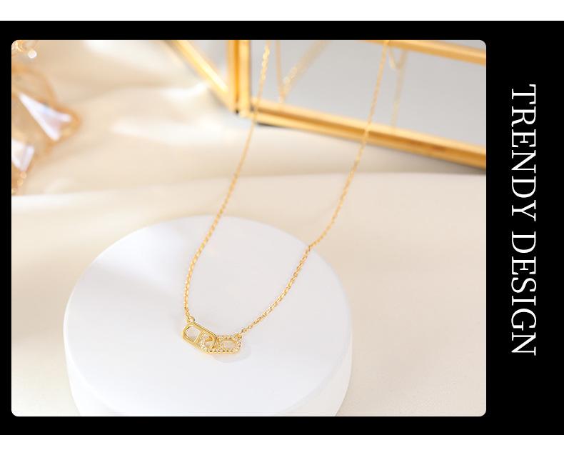 Banyan Tree S925 Silver Pig Nose Necklace: Gold-Plated, Micro Diamond, Fashionable Clavicle Chain for Women.