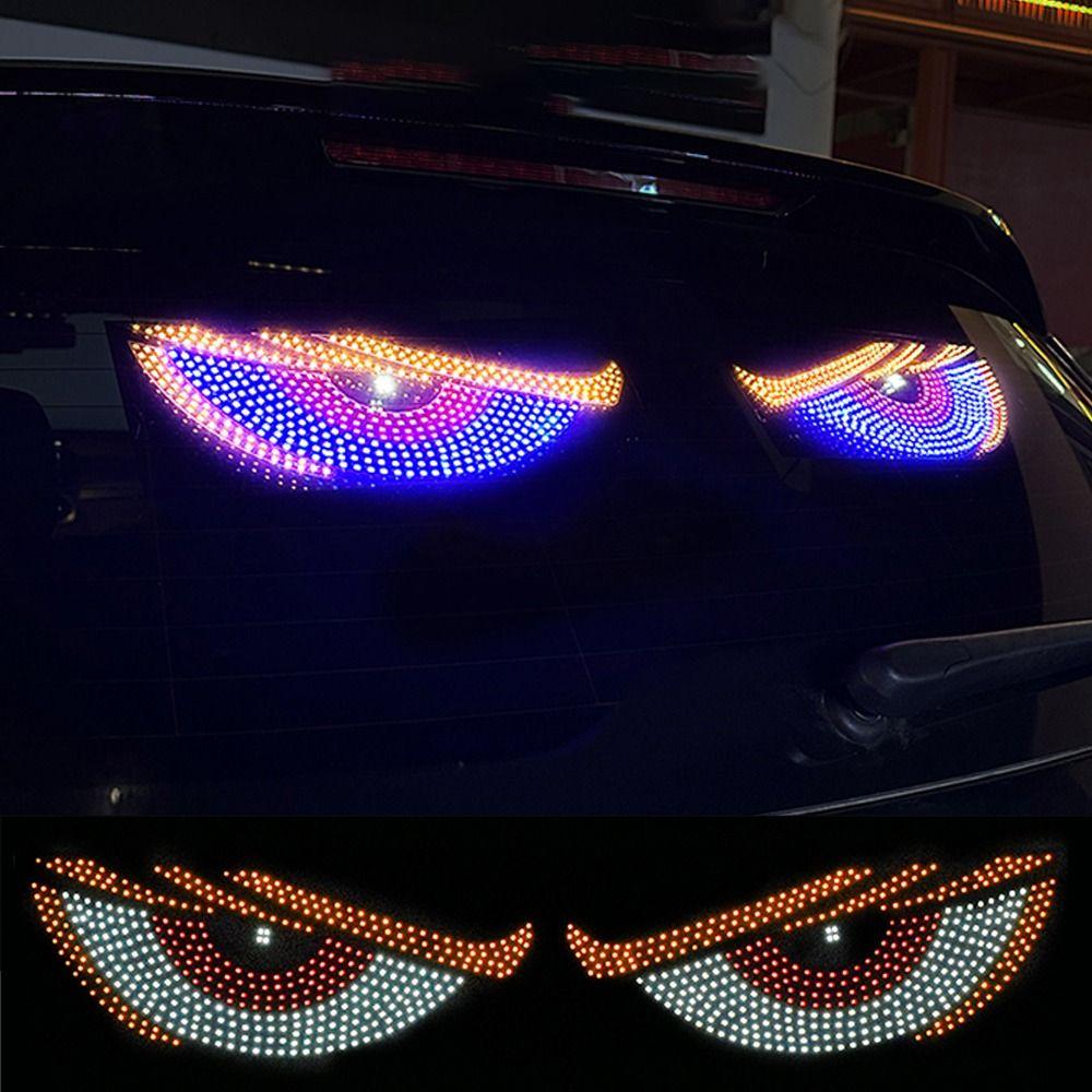 

Multi-Mode Truck Devil s Eye Light USB Pixel Panel Creative Lamp Car Decor зелений