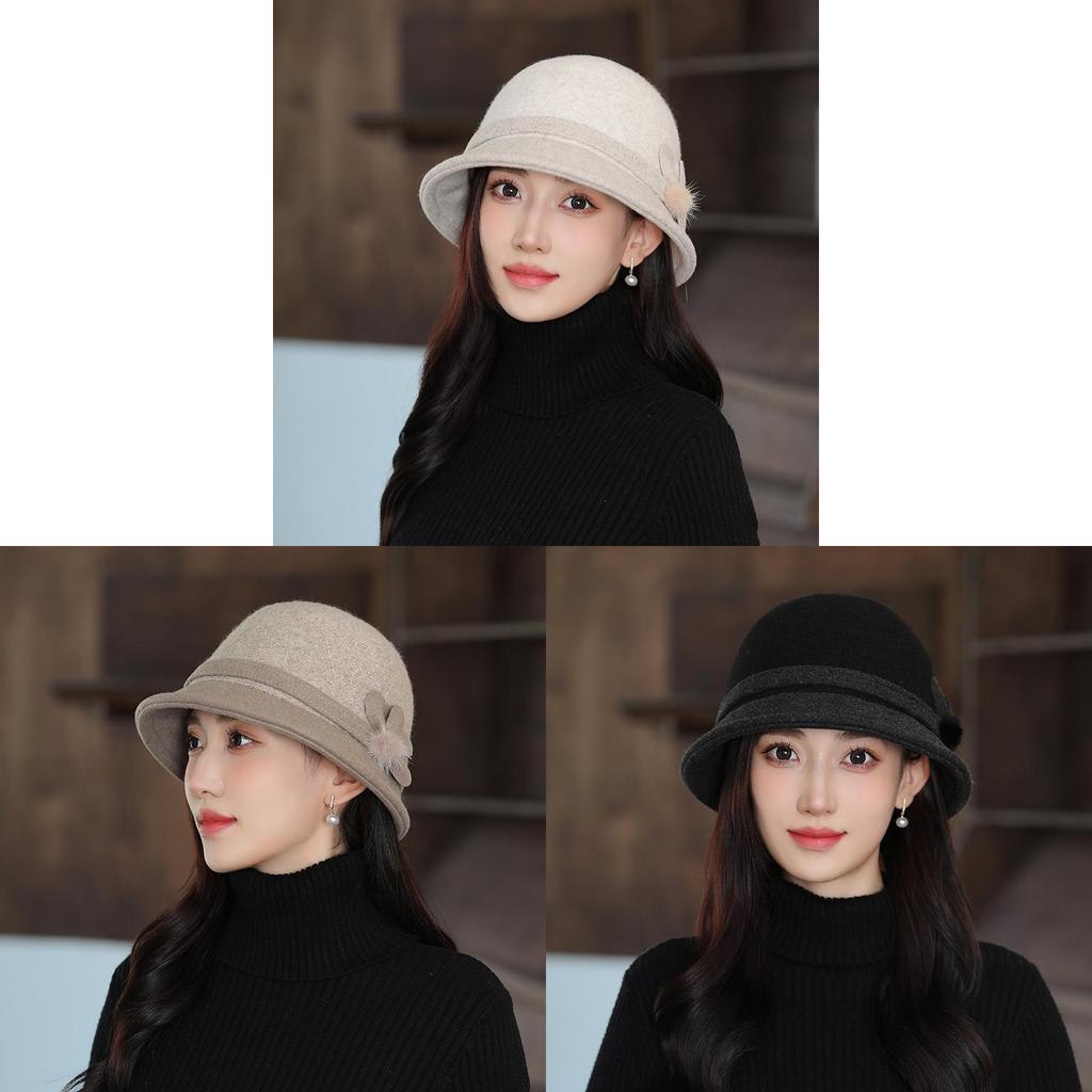 Wool Fedora Hat For Women Autumn Winter Warm Stylish Elegant British Vintage Casual