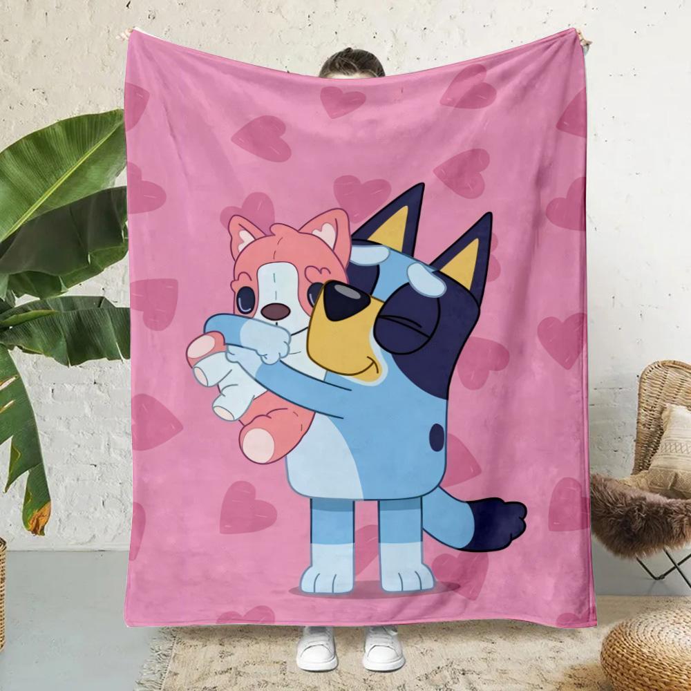 Cartoon B-Blueys Bandit-Chillis Pătură imprimată Pături pentru picnic Pătură caldă Pătură moale și confortabilă Acasă Călătorie Ziua de naștere