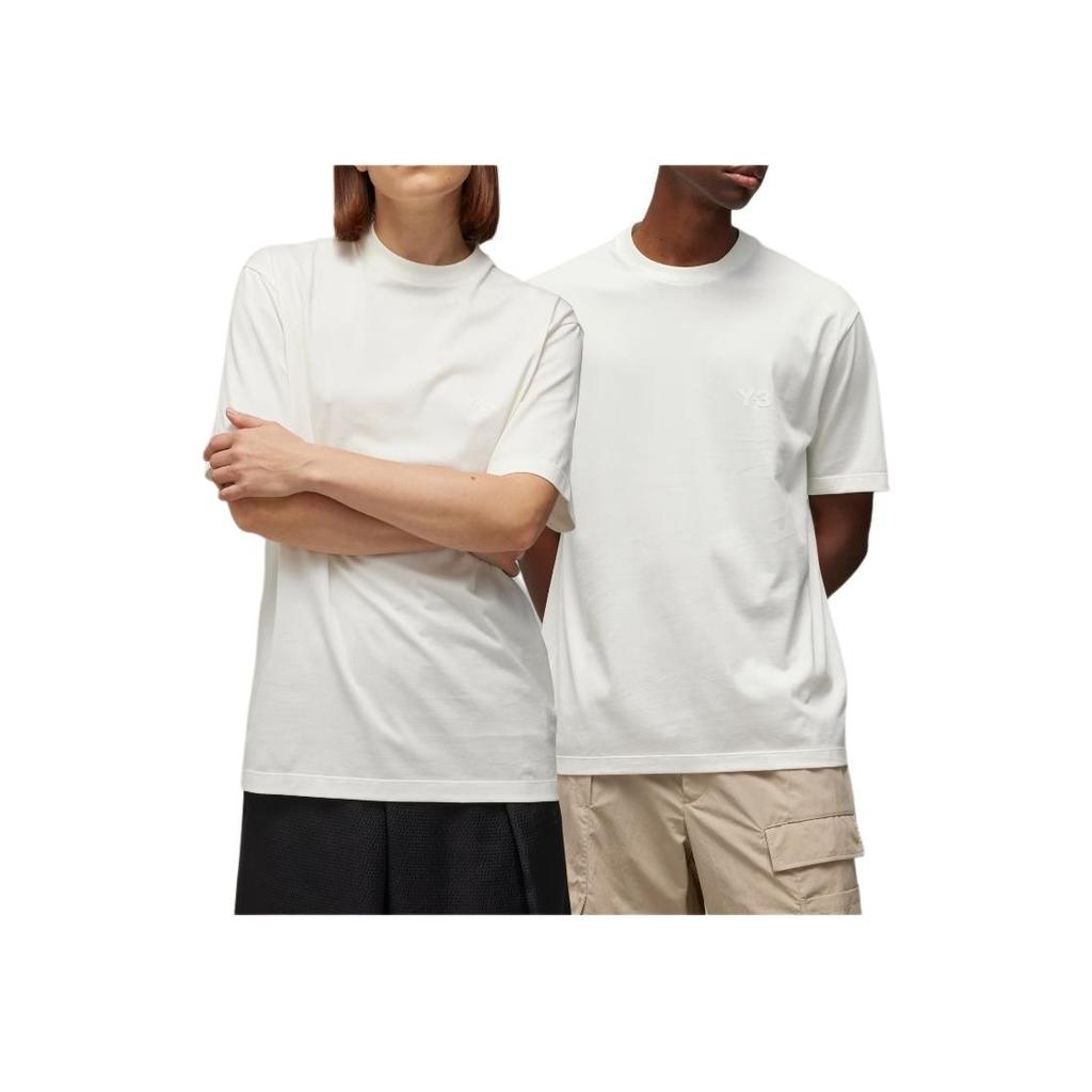 Y-3 Solid Color Loose Fit Crew Neck Short Sleeve T-Shirt Men Tops White IV8221