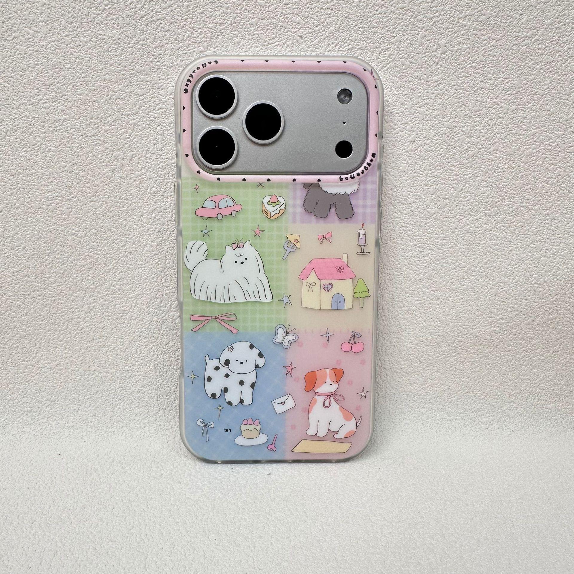 Trendy Oxygen Cute Cartoon Puppy Bear Phone Case for iPhone 17 Pro Max - Transparent Protective Cover iPhone 17 Pro