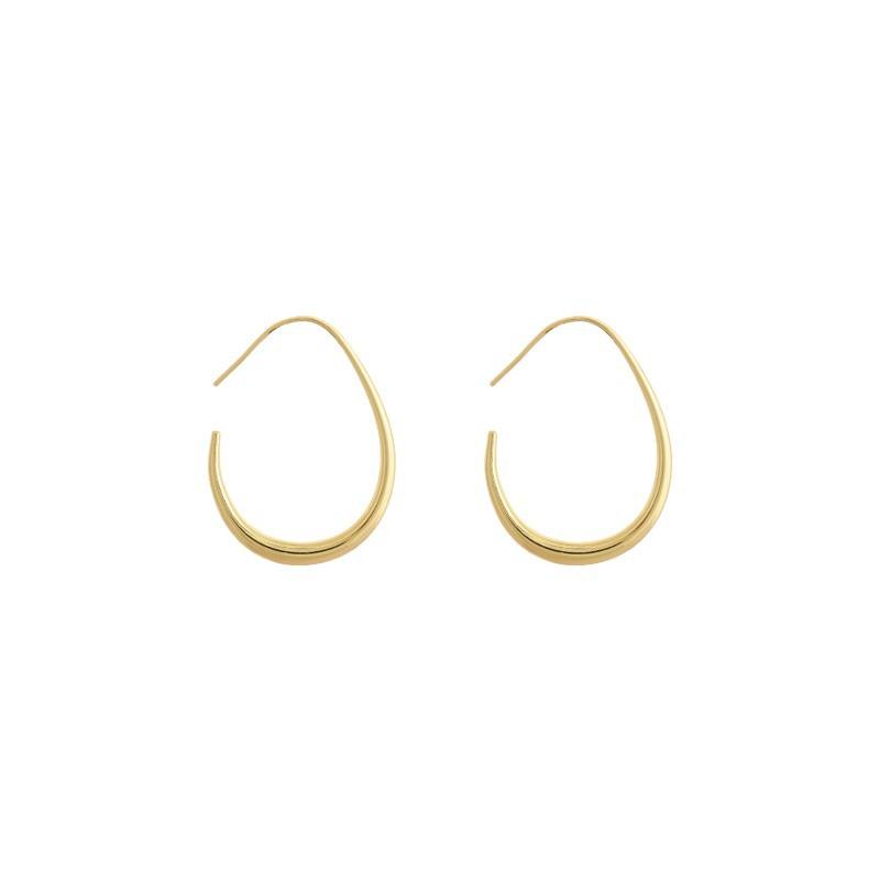 925 Silver Needle Geometric Oval Hoop Earrings For Women Simple Desgin Earrings Party Wedding Jewelry
