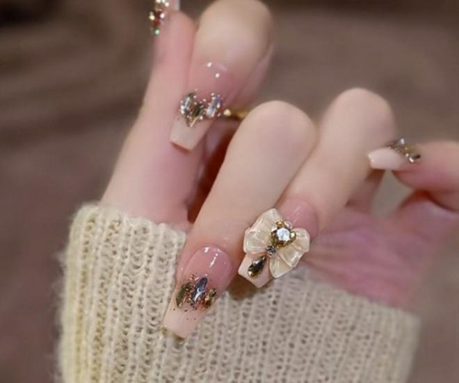 Little Bear Glitter Blush Aurora Gradient Nail Art - Sweet Pure Desire Style