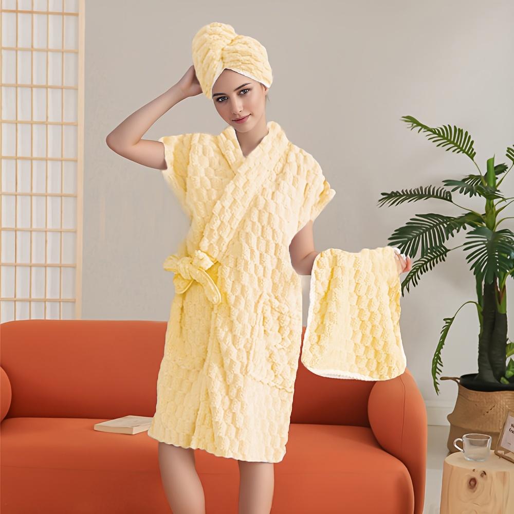 

3pcs Microfiber Towel Set: Super Absorbent, Quick-Dry & Soft. Perfect for Bath, Hair & Body. Ideal Home & Bathroom Supplies! жовтий