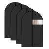 Garment Dustproof Fabric Clothes Compatible with Hanger with Transparent Wide for Coat and Suit and for a Tidy Closet Black Type x 2 pieces 60 x 2