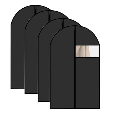 Garment Dustproof Fabric Clothes Compatible with Hanger with Transparent Wide for Coat and Suit and for a Tidy Closet Black Type X 2 Pieces 60 X 2