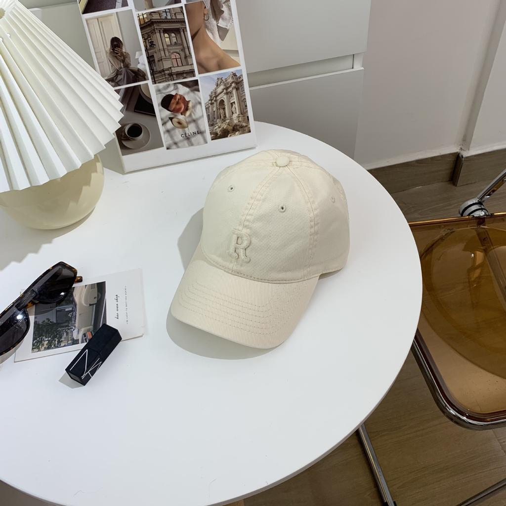 New Embroidery Letter R Baseball Cap Summer Solid Women Ponytail Hats Men Baseball Cap Cotton Outdoor Simple Visor Casual Cap