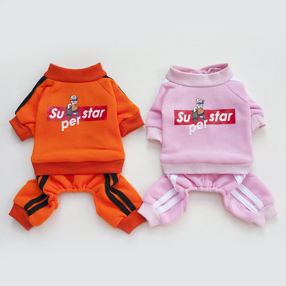 Haustierkleidung: Vierbeiniges Fleece-Sweatshirt für Hunde – Herbst/Winter Skateboard-Stil
