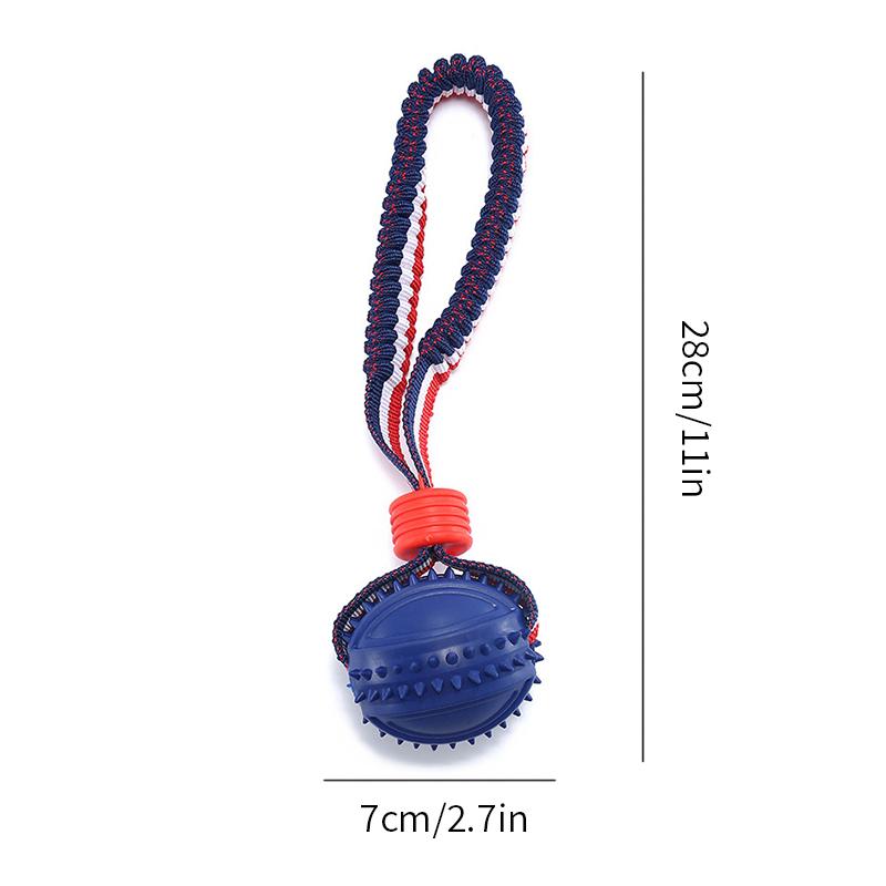 Durable Pet Rugby Ball with Elastic Rope for Bite Training and Teeth Grinding, Suitable for Dogs