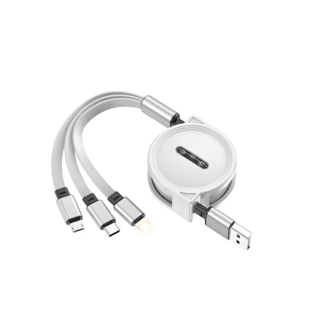 

USB-кабель 3 в 1 Кабель для швидкого заряджання Кабель USB типу C для iPhone Samsung Huawei Xiaomi Кабель Micro USB Lightning Зарядний пристрій 3in1 білий