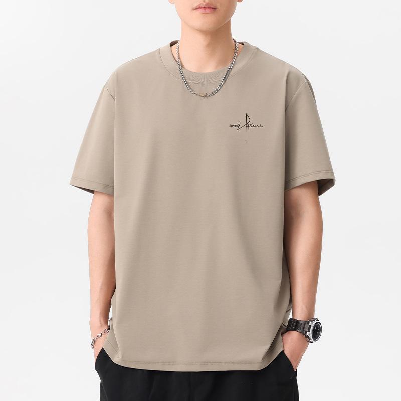 Übergroßes Herren Kurzarm T-Shirt 100% Baumwolle Mann Streetwear Tee 12 Farben