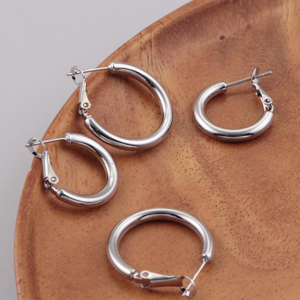 925 Sterling Copper Simple 21mm And 26mm Large Earrings With Fashionable Temperament Earrings Suitable For Women To Wear Zircon