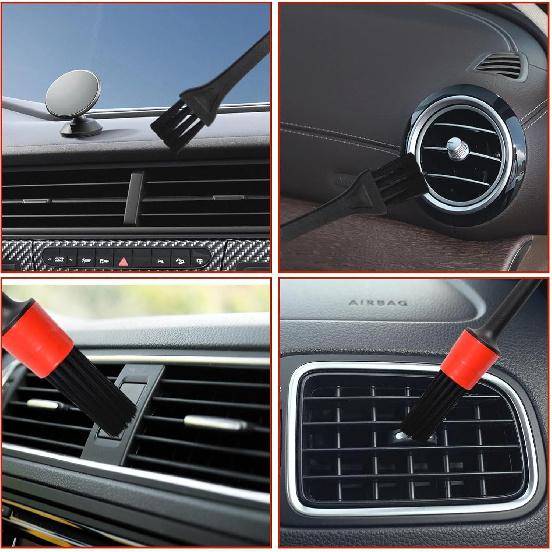 10 Pcs Car Detailing Cleaning Kit Interior Cleaner, Detailing Brushes Soft Microfiber Towels Dash Duster for Windows, Dashboard, Vents, Auto Care