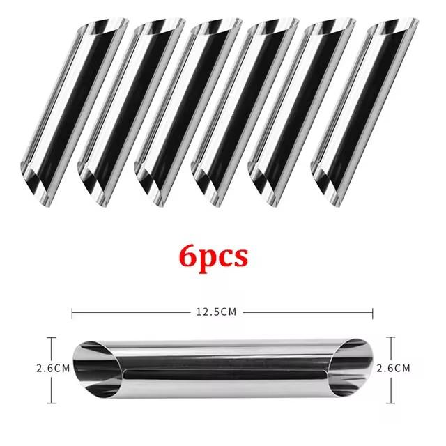 

Cannoli Tubes Stainless Steel Cream Horn Molds Non-Stick Cannoli Forms Conical Tube Cone Dessert Pastry Roll Baking Mold 5inch