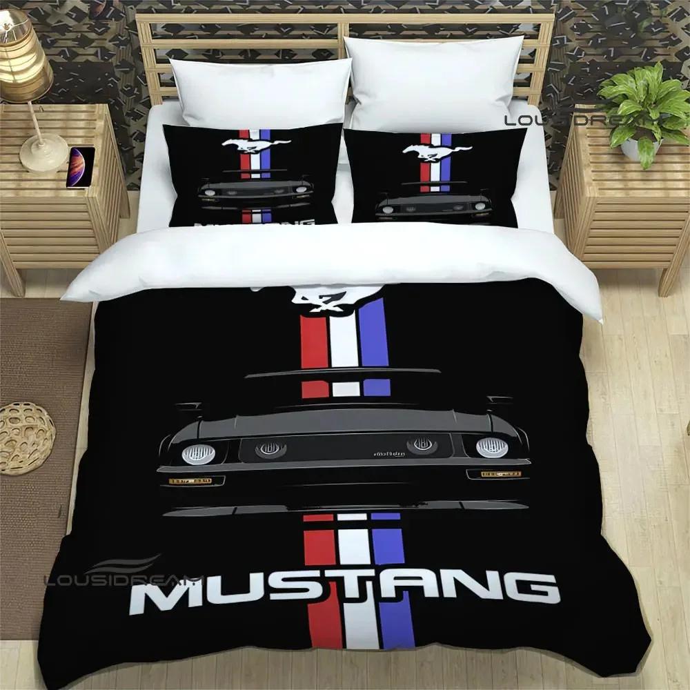 Mustang Car Logo 3D NEW Duvet Cover Pillowcase Bedding Set Adult Boy Girl Bedroom Decoration Children Single Double Large