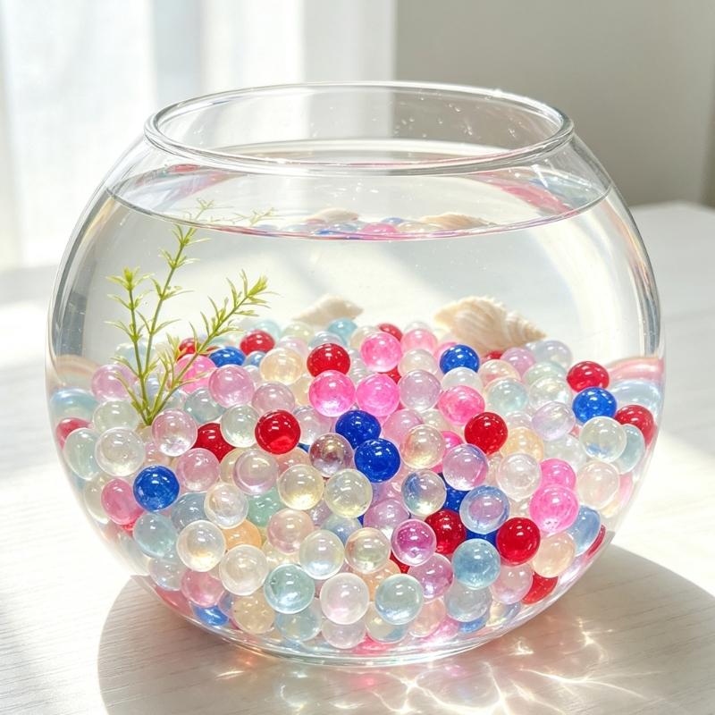 Clear Flat Glass Marble For Vase Aquarium Pebbles Vase Fillers Beads Loose Glass Rounds for Table Styling, Jar Arrangements and Craft Projects,