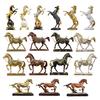 Realistic Horse Figurine Handcrafted Pony Resin Statue Simulated Farm Animal Sculpture Home Office Desktop Decoration Ornament