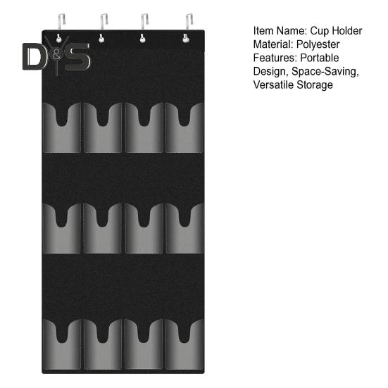 Držák na láhev s vodou na šálek 12 kapes Velkokapacitní organizér se 4 háčky Přenosná skládací taška na zavěšení na dveře Kuchyňská skříňka Spíž Ložnice