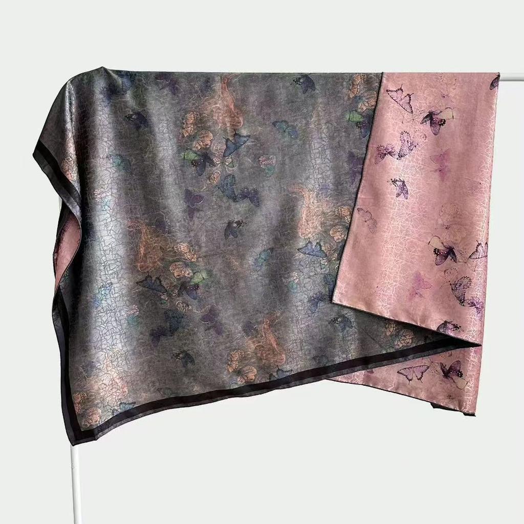 Xiangyun Yarn 140 * 140 Shawl Scarf Double-Sided Printed Pattern Silk Scarf National Style Series Product National Tide