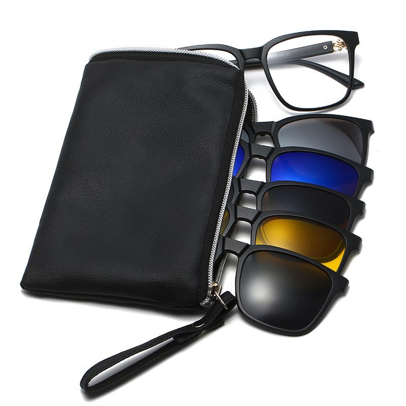 

Набор очков, очки, солнцезащитные очки Tr полная оправа магнитное притяжение многоцветный сменный подвесной элемент, мужской и женский два в одном 2331 PC material rack