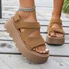 Comemore Retro Sandals for Women Summer New Open Toe Platform High Heels Ladies Shoes Casual Heightening Sandalias Femininas