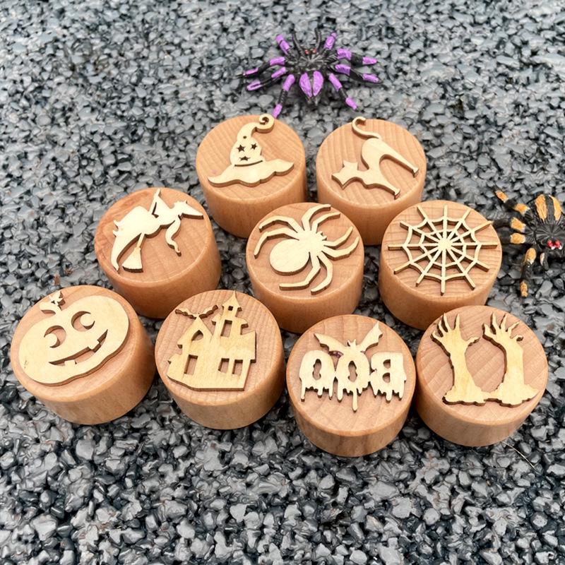 Popular Halloween Wooden Stamp Toys for Kids - Montessori & Early Education Gifts