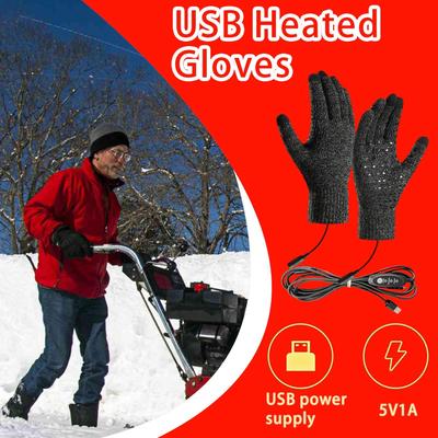 USB Beheizte Arbeitshandschuhe Touchscreen Handwärmer Fäustlinge Fleece Gestrickte Warme Handschuhe Für Motorradfahren Radfahren Camping