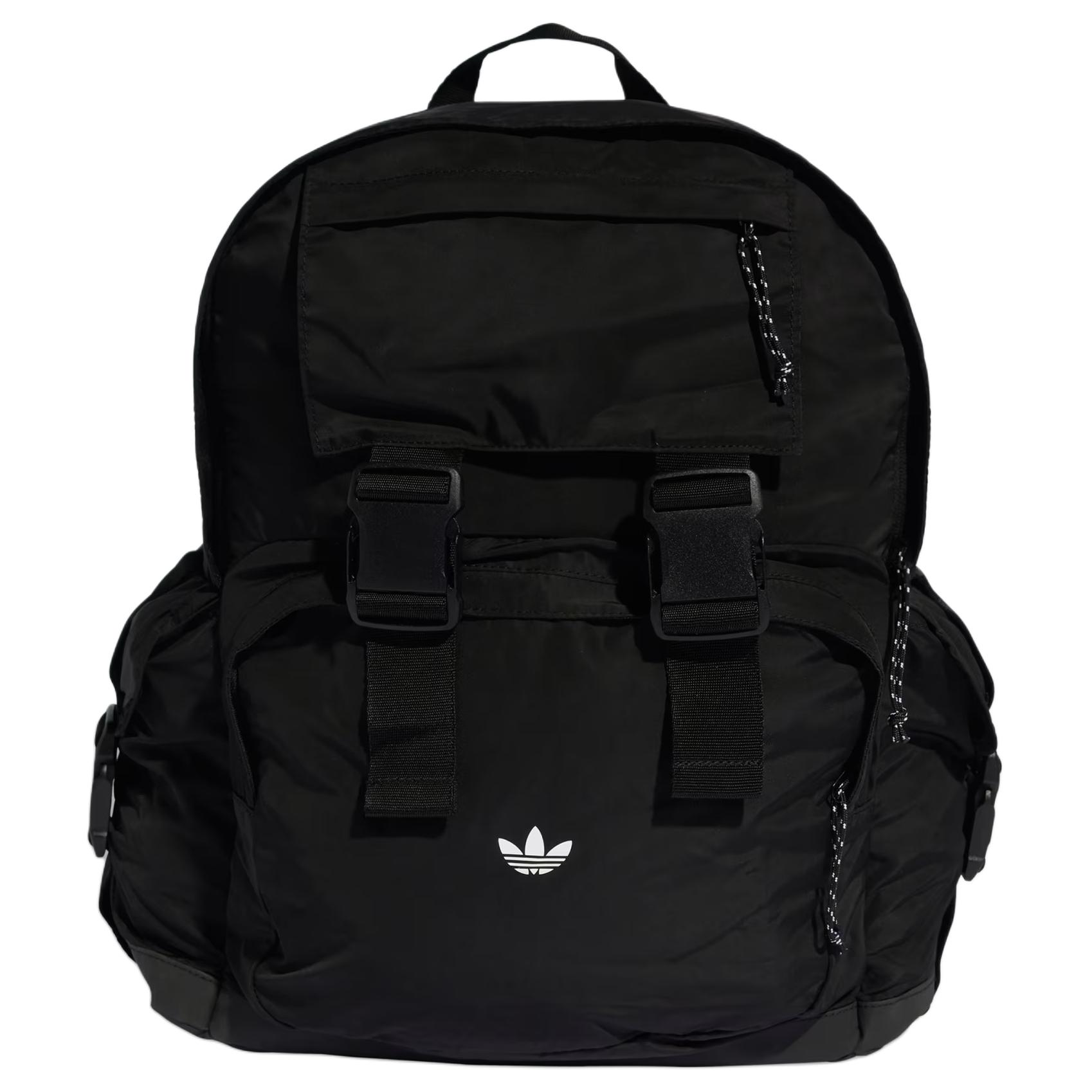 Adidas Originals 22.67L Classic Trefoil Logo Polyester Backpack Unisex Backpack Black KE2727 Black