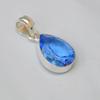 Pendente Artigianale in Argento Sterling 925 con Quarzo Iolite Blu Taglio a Pera
