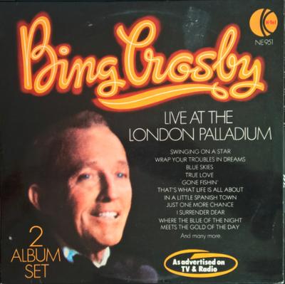 LP Record BING CROSBY - Live At The London Palladium NE951 K-Tel 1976 UK Jazz Used