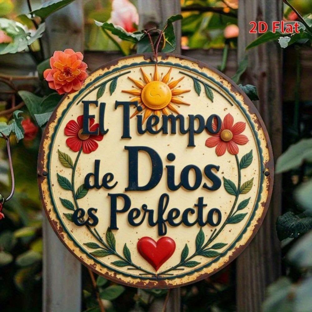 Vintage Round Iron Tin Sign Inspirational Wall Art Rustic Home Decor Gift Kitchen Office Garden