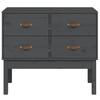 Console Cabinet Gray 90x40x78 Cm Solid Pine Wood