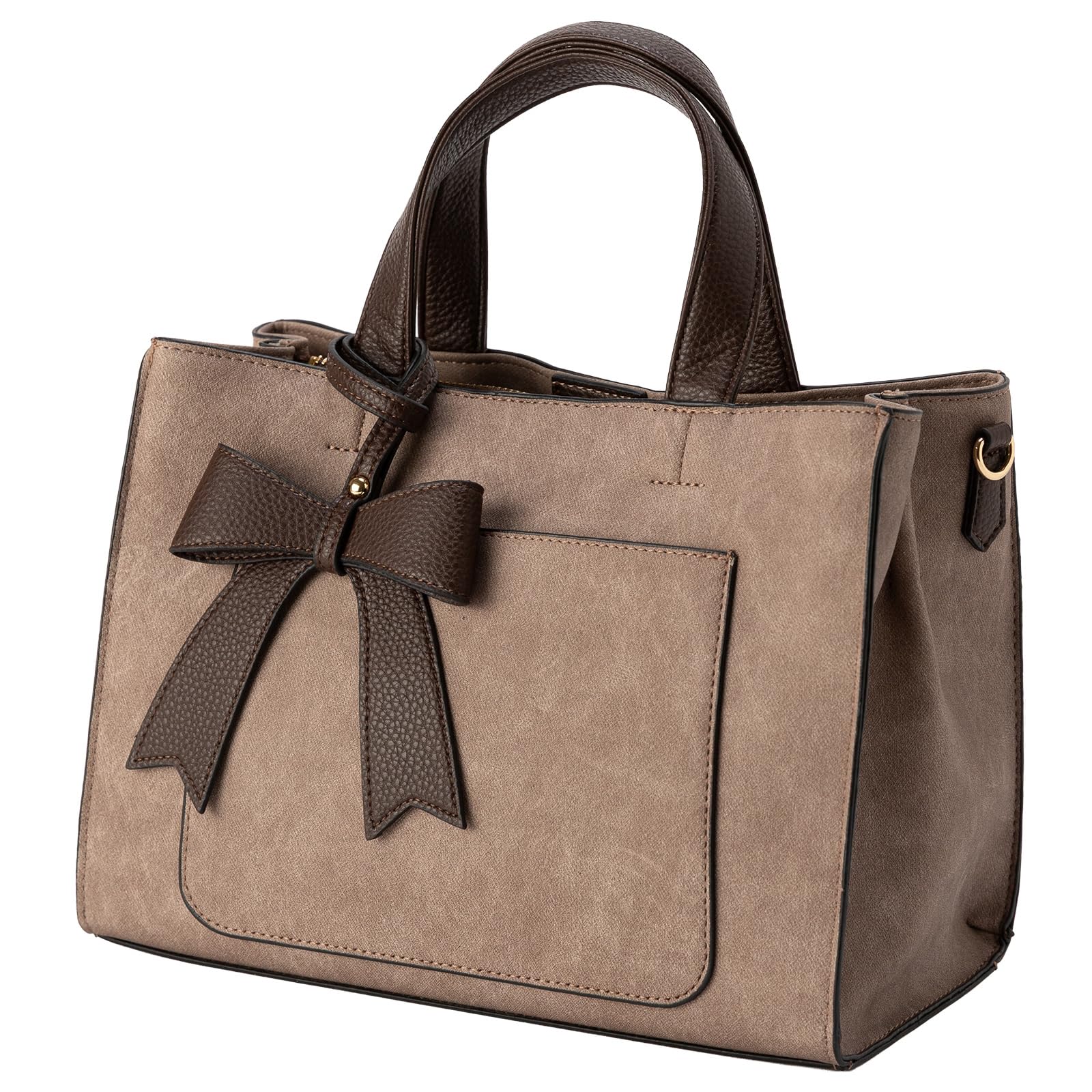 

VIVID HORN La Creviar Handbag with Shoulder Large Mocha Ribbon, Women s 2-Way Bag, Lightweight, Capacity, Crossbody, Popular, 70320,