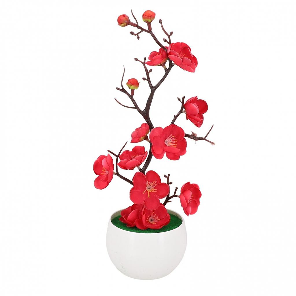 Artificial Potted Flower Plastic Plum Table Decorative