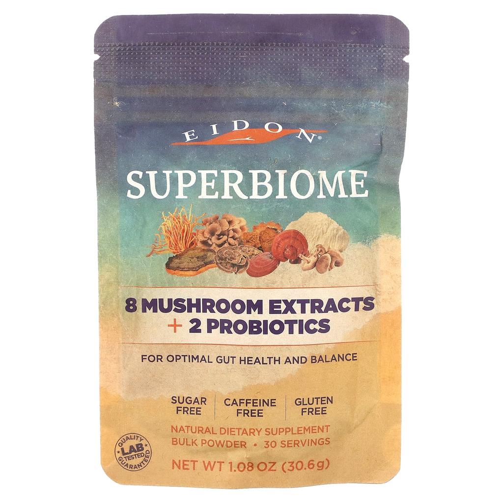 Superbiome, 8 Mushroom Extracts + 2 Probiotics, 30.6G (1.08Oz)