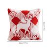 Christmas Decorative Cushion Cover Festival Pillow Case for Sofa Decor (Red Elk)