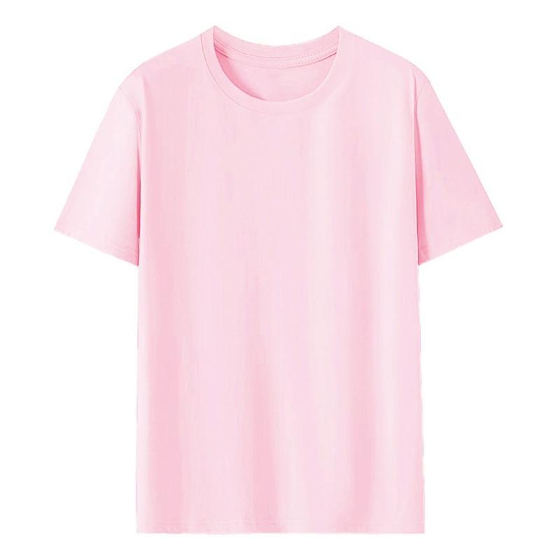 Pure cotton T-shirt women's round neck short-sleeved T-shirt logo advertising shirt group clothing trendy brand women's top solid color clothes
