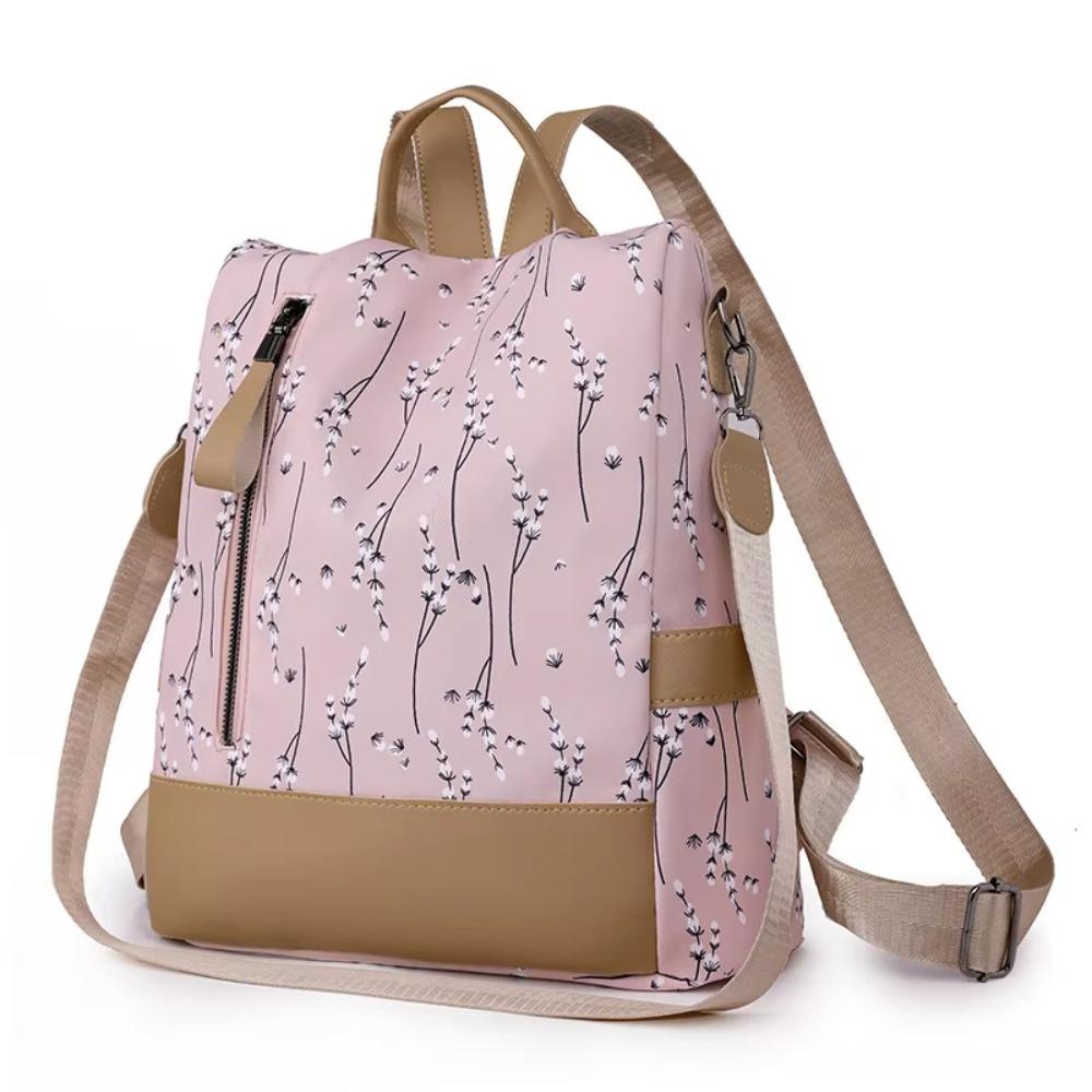 1Pcs Durable Oxford Cloth Women's Backpack Sweet Printed Outdoor Casual Backpack Large Capacity Multi-use Single Shoulder Bag