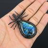 Labradorite Pendant, Handmade Gemstone 999 Copper Wire Wrapped Pendant Antique Jewelry, For Gift Silver Jewelry