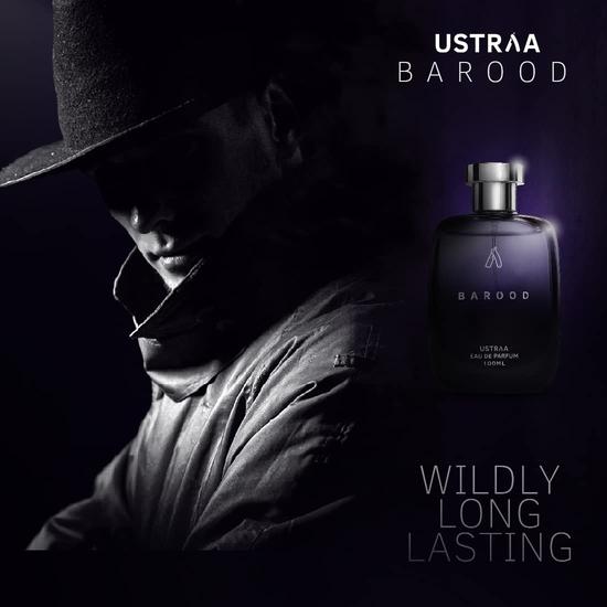 Ustraa Barood Eau De Parfume For Men - 100 ml - with Warm, smokey, sweet and musky scents. Luxury perfume for men