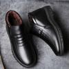 Winter Cotton Shoes Men Waterproof Men's Casual Leather Shoes Flannel High Top Slip On Male Rubber Warm Casual Shoes for Mens
