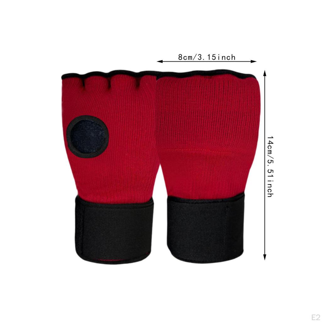 Boxing Inner Gloves Kickboxing Mitts Adjustable Hand Wraps Fingerless for Taekwondo