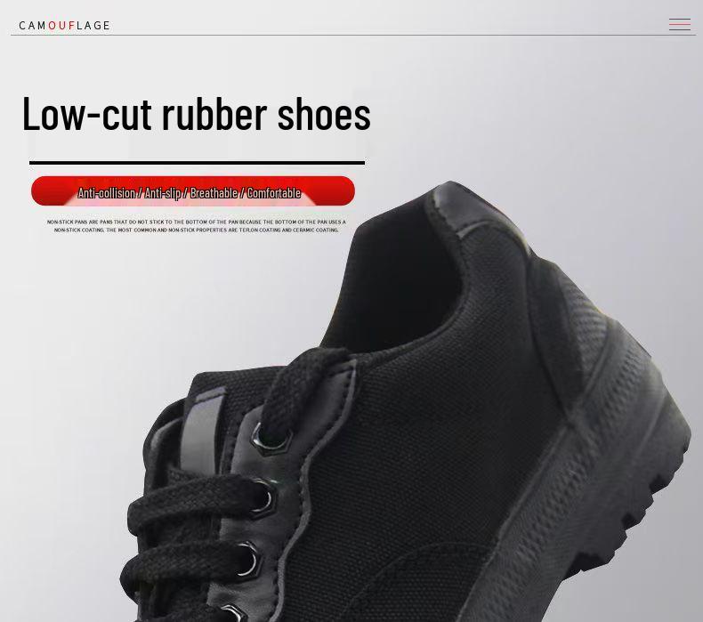 3537 Liberation Low-Top Shoes: Unisex Wear-Resistant, Anti-Odor Rubber Shoes for Construction and Security Work