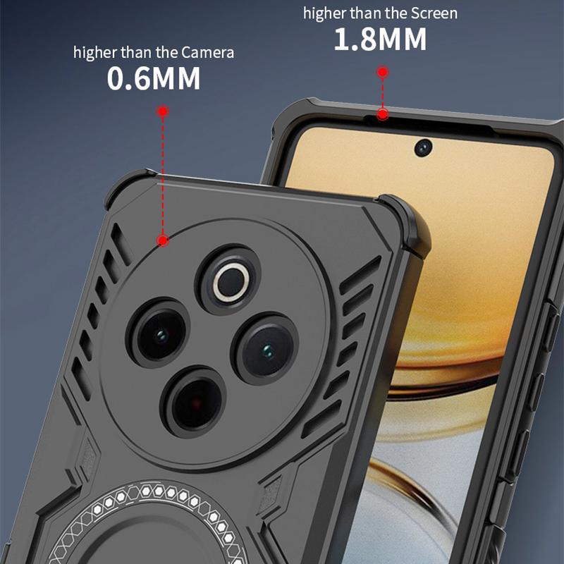 KEYSION Hollow Heat Dissipation Case for IQOO Z10 5G Silicone+PC Magnetic Cooling Shockproof Phone Back Cover for VIVO IQOO Z10